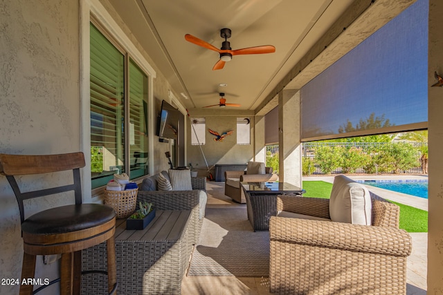 view of patio / terrace with an outdoor hangout area