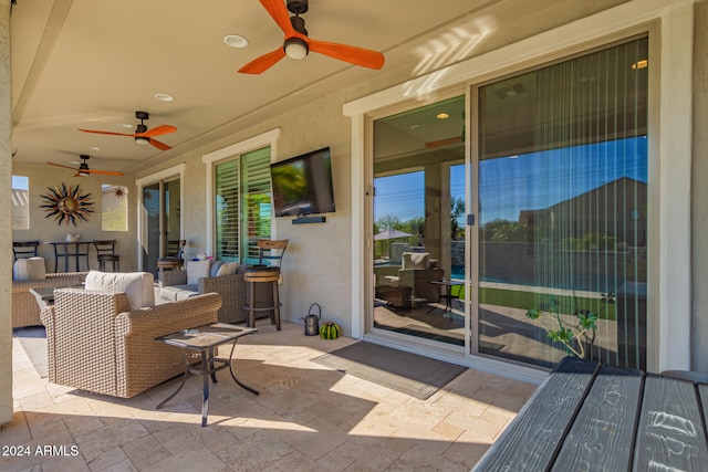 view of patio / terrace with an outdoor living space