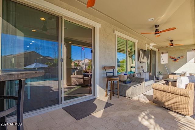 view of patio with an outdoor hangout area