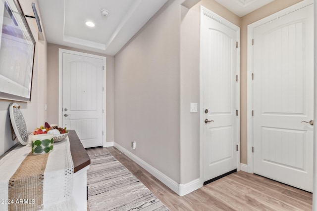 foyer featuring light hardwood / wood-style floors