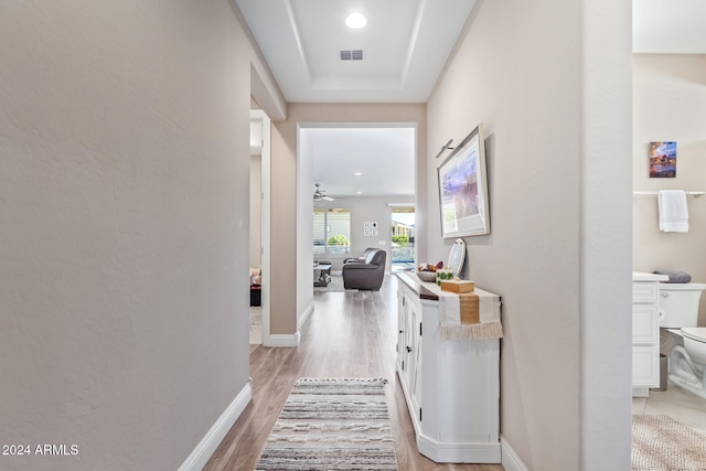 hall featuring light hardwood / wood-style floors