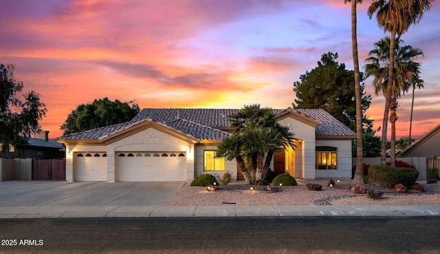 view of front of house featuring a garage