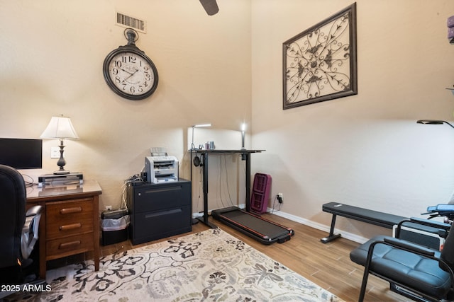 office featuring light wood-type flooring