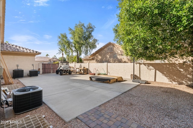 view of patio featuring central AC