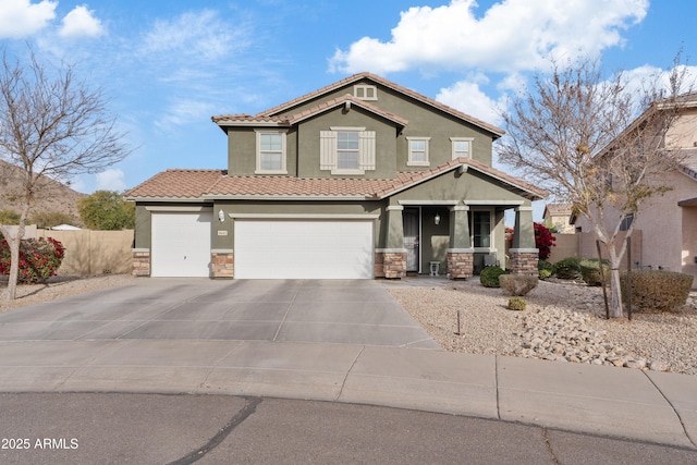 view of front of home with a garage