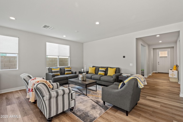 living room featuring hardwood / wood-style flooring