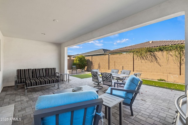 view of patio / terrace with an outdoor hangout area