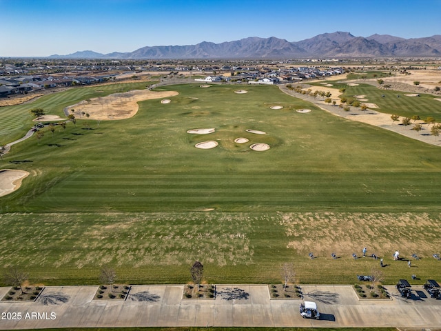 drone / aerial view with a mountain view