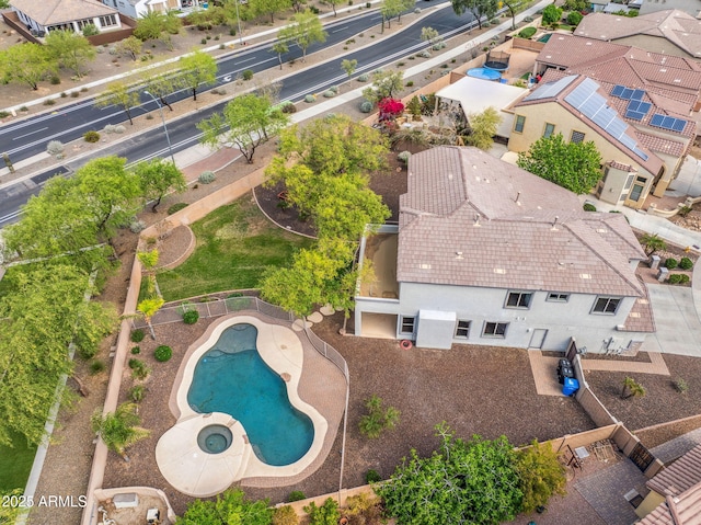bird's eye view with a residential view