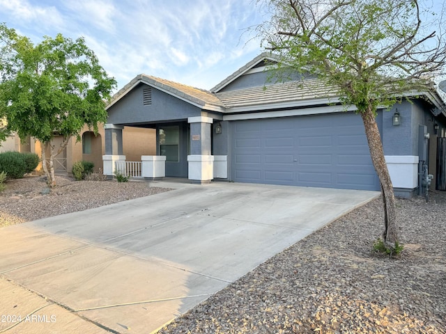 view of front of home featuring a garage