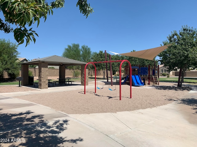 view of jungle gym with a gazebo