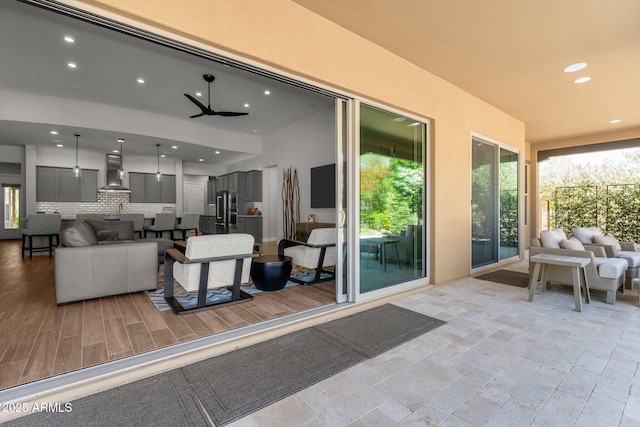 3326 Josey Wales Way, Wickenburg, AZ 85390 - view of patio featuring outdoor lounge area and ceiling fan