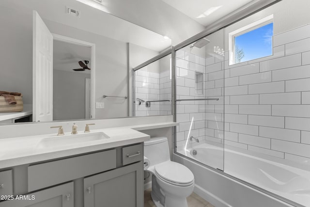 3326 Josey Wales Way, Wickenburg, AZ 85390 - bathroom with toilet, vanity, and enclosed tub / shower combo