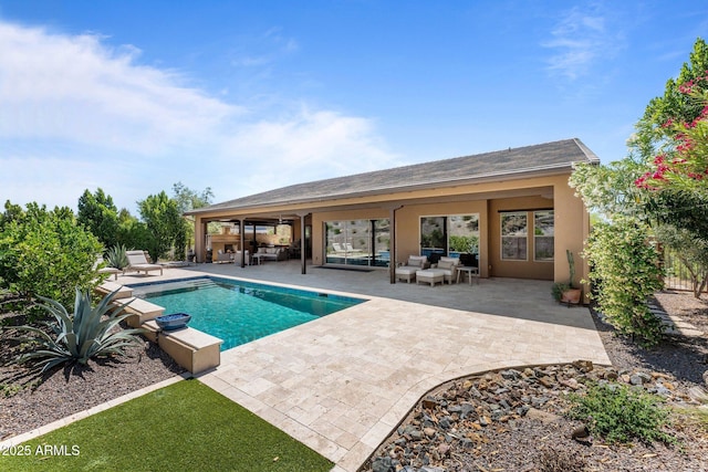 3326 Josey Wales Way, Wickenburg, AZ 85390 - swimming pool featuring an outdoor living space and a patio area