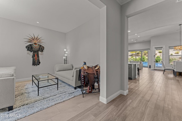 3326 Josey Wales Way, Wickenburg, AZ 85390 - living area featuring recessed lighting, baseboards, and light wood-style floors