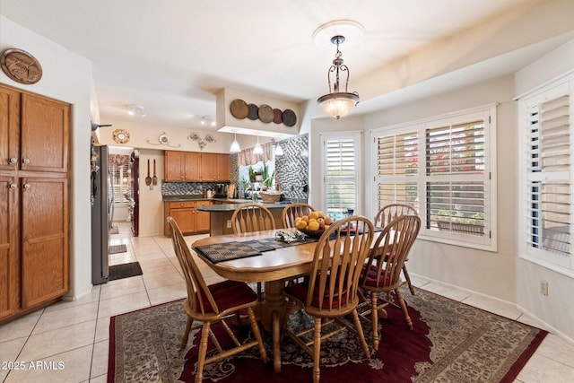 view of tiled dining space