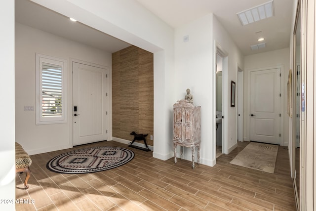 entryway featuring wood-type flooring