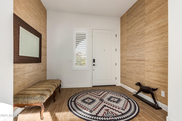 entrance foyer featuring hardwood / wood-style floors