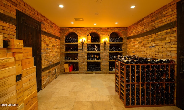 wine cellar with brick wall