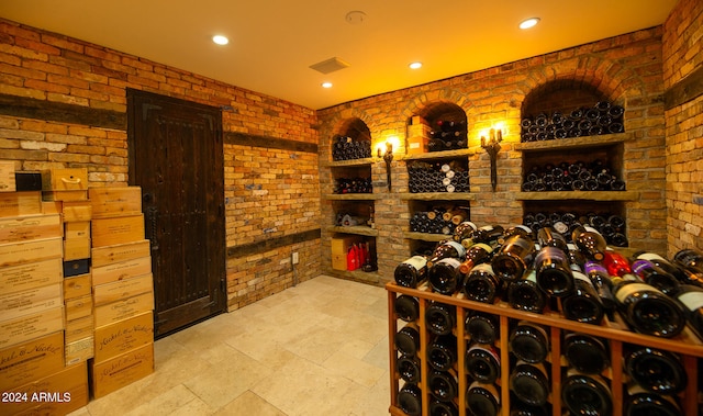 wine cellar with brick wall