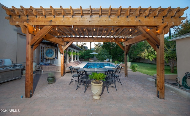 view of patio / terrace featuring a pergola