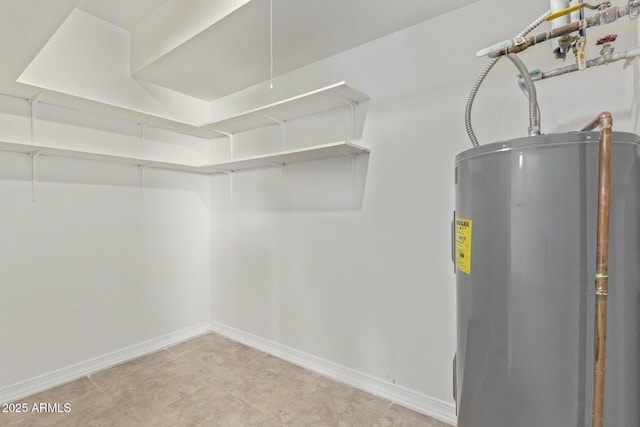 utility room with water heater