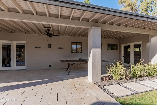 view of patio / terrace featuring ceiling fan