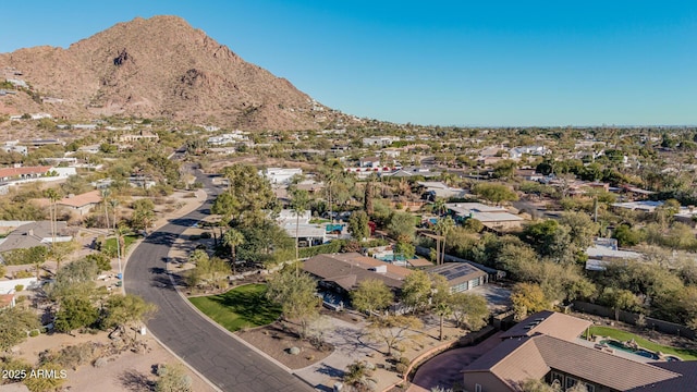 aerial view featuring a mountain view