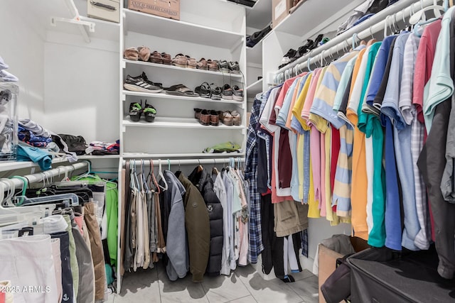 view of walk in closet