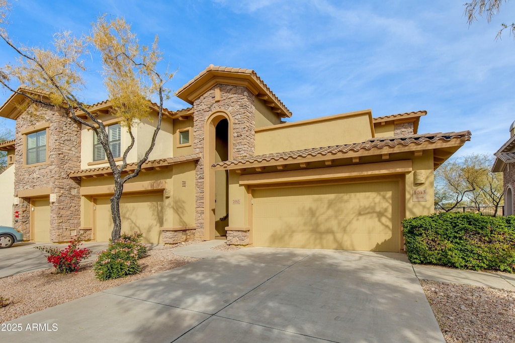 view of front of house with a garage