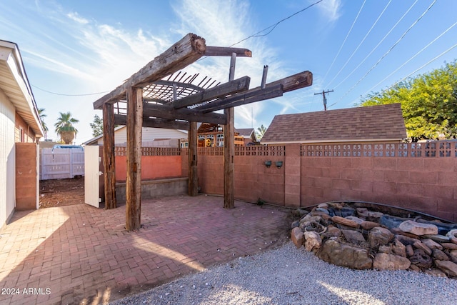 view of patio / terrace with a pergola