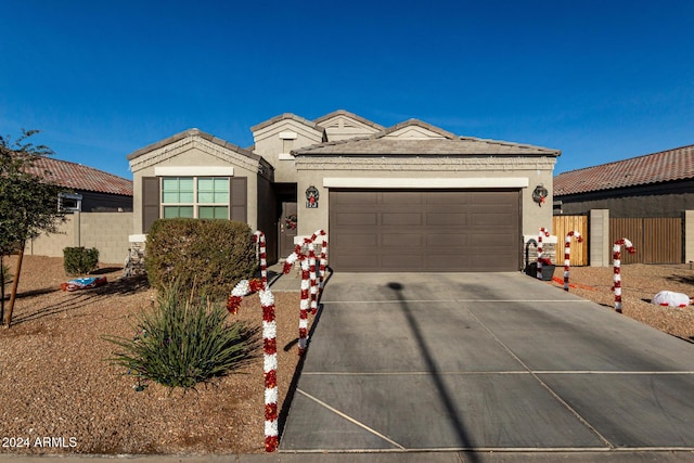 view of front of home with a garage