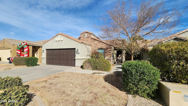 view of front of house with a garage