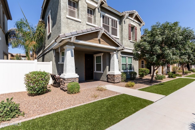 view of front of house with a front yard