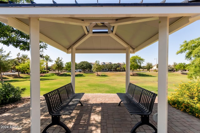 view of patio / terrace with a gazebo