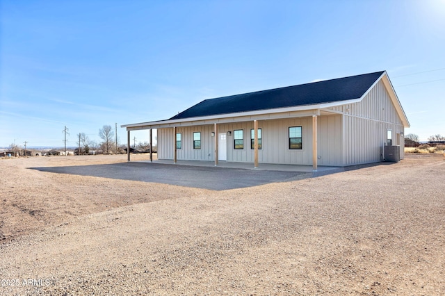 view of front of home with cooling unit