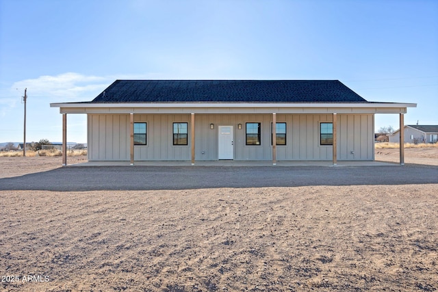 view of front facade featuring board and batten siding