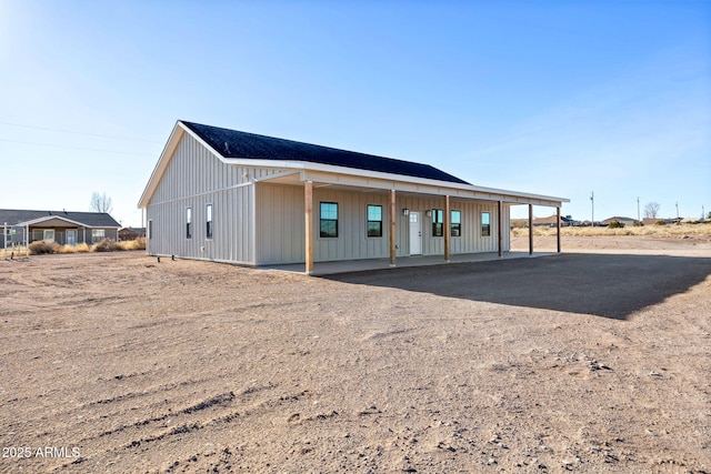 exterior space featuring board and batten siding