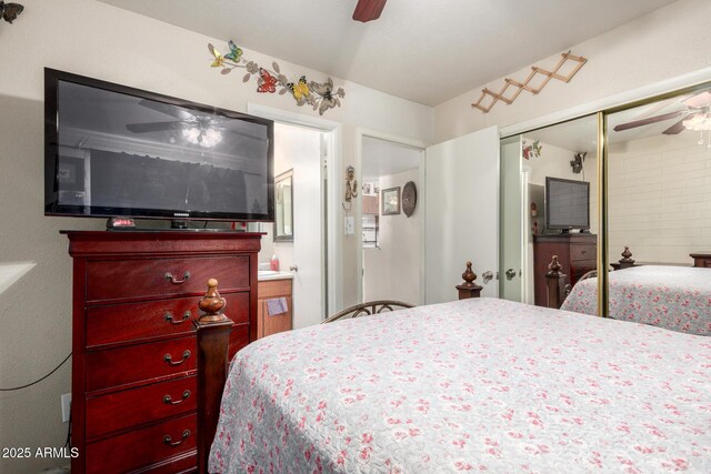 4403 N 56th Dr, Phoenix, AZ 85031 - bedroom with a closet and ceiling fan