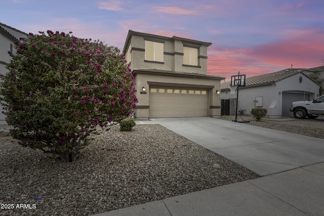 contemporary home with a garage