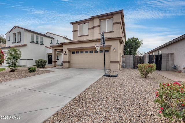 view of front of property featuring a garage