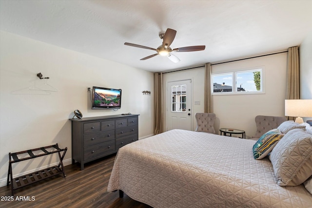 69 W Virginia Ave, Phoenix, AZ 85003 - bedroom with dark wood-style floors, baseboards, and ceiling fan