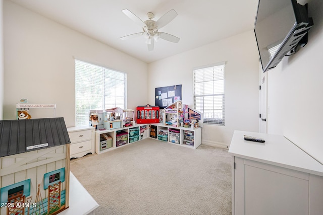 20421 W Legend Trl, Buckeye, AZ 85396 - rec room featuring ceiling fan, carpet flooring, and baseboards