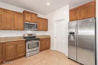 kitchen with appliances with stainless steel finishes