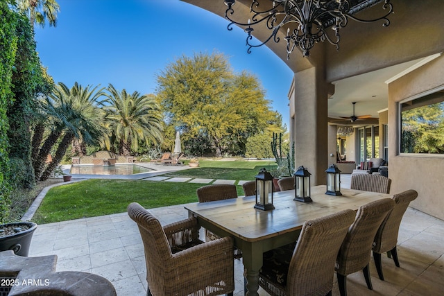 view of patio / terrace with ceiling fan