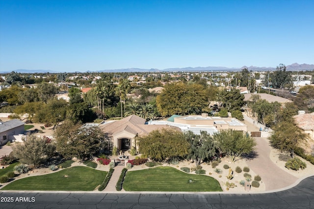 bird's eye view featuring a mountain view