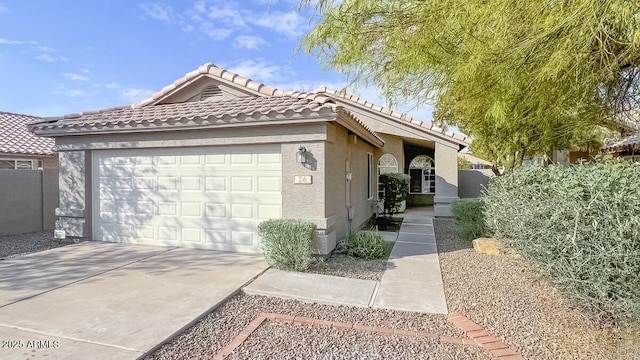 view of front of house with a garage