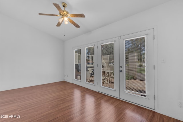11465 N 56th St, Scottsdale, AZ 85254 - empty room featuring french doors, wood finished floors, and ceiling fan