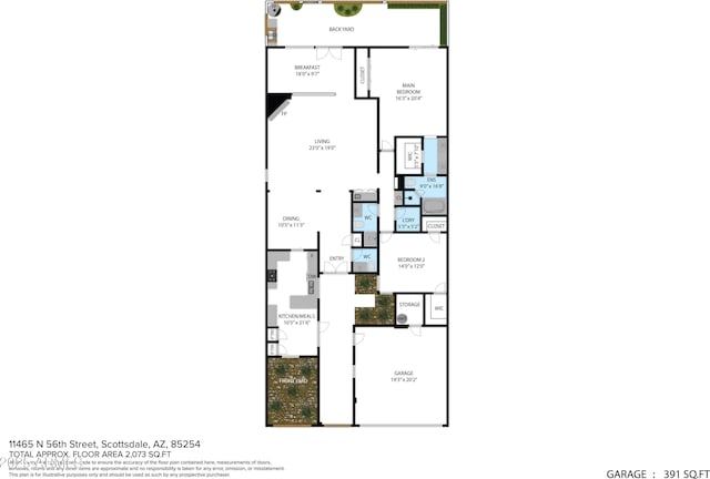 11465 N 56th St, Scottsdale, AZ 85254 - floor plan / room layout