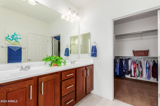 bathroom featuring vanity and tile patterned floors